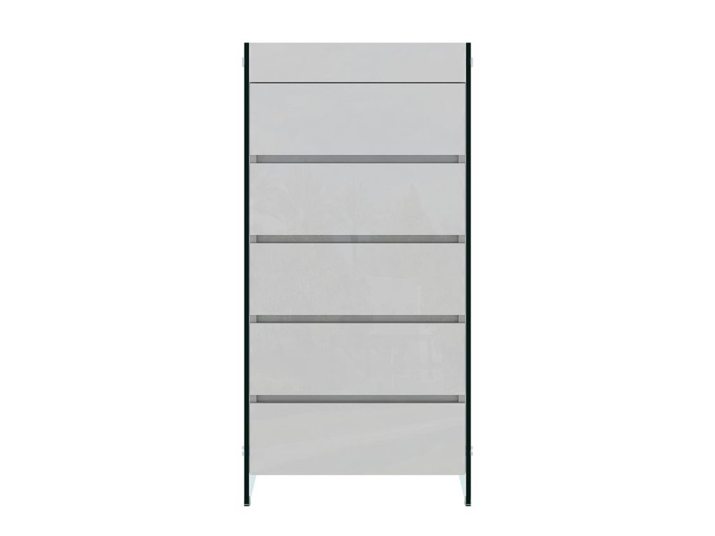 Biała Komoda Połysk Nogi Szkło Hartowane – Tribeca