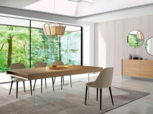 miniaturka Dębowa Komoda Eleganckie Szklane Nogi – Tribeca