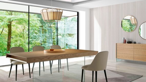 miniaturka Dębowa Komoda Eleganckie Szklane Nogi – Tribeca