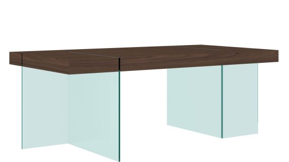 miniaturka Orzechowy Stół Nogi Szkło Hartowane – Tribeca