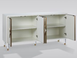 miniaturka Komoda Ecru Naturalna Muszla Morska Złote Nóżki – Eleganza