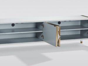 miniaturka RTV Komoda Ecru Muszla Morska Złote Akcenty – Eleganza