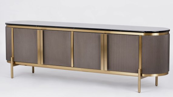 miniaturka Komoda Grafitowa Marmur Złote Nogi – Eleganza