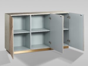 miniaturka Szampańska Komoda Asymetryczny Wzór 3D Złote Nogi – Eleganza