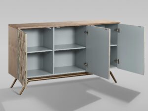 miniaturka Złocona Komoda Wzór Origami Retro Nóżki Vintage – Eleganza