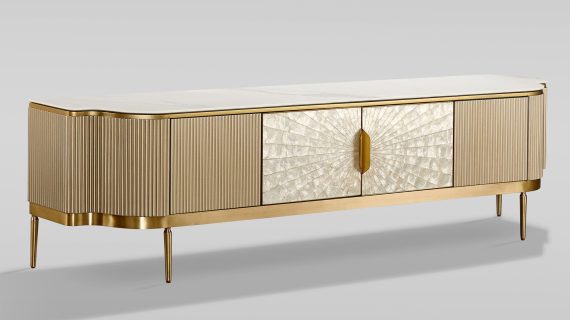 miniaturka RTV Komoda Szampańska Muszla Morska Marmurowy Blat – Eleganza