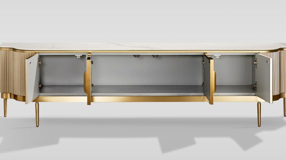 miniaturka RTV Komoda Szampańska Muszla Morska Marmurowy Blat – Eleganza