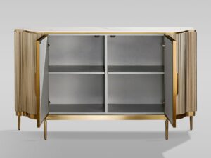 miniaturka Szampańska Komoda Muszla Morska Marmurowy Blat – Eleganza