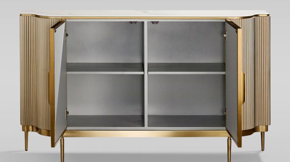 miniaturka Szampańska Komoda Muszla Morska Marmurowy Blat – Eleganza