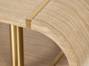 miniaturka Szara Konsola Złote Nogi Sinusoidalne Półki – Eleganza