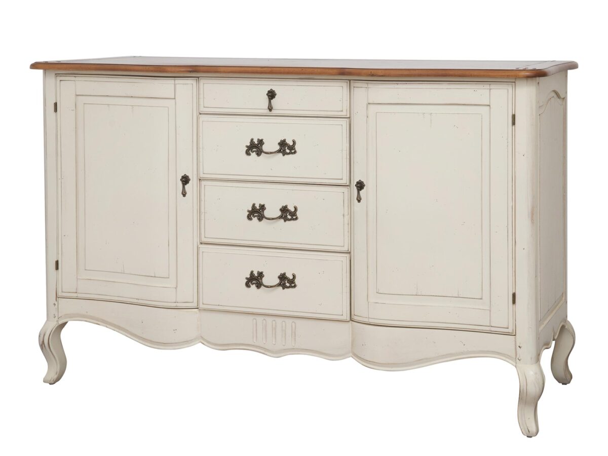 Komoda z litego drewna z miodowym blatem w stylu prowansalskim – Verona