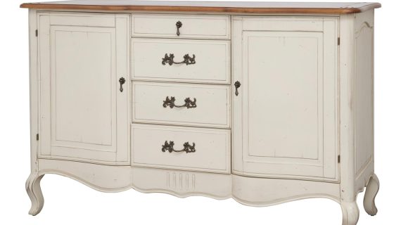 Komoda z litego drewna z miodowym blatem w stylu prowansalskim – Verona