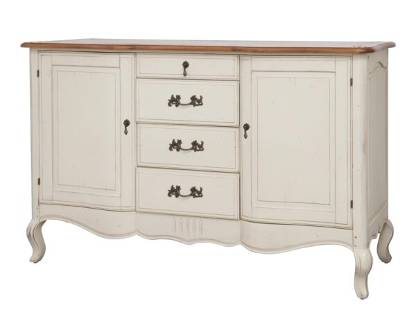 Front komody z szufladą i ozdobnym uchwytem shabby chic