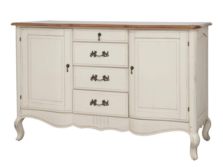 Front komody z szufladą i ozdobnym uchwytem shabby chic