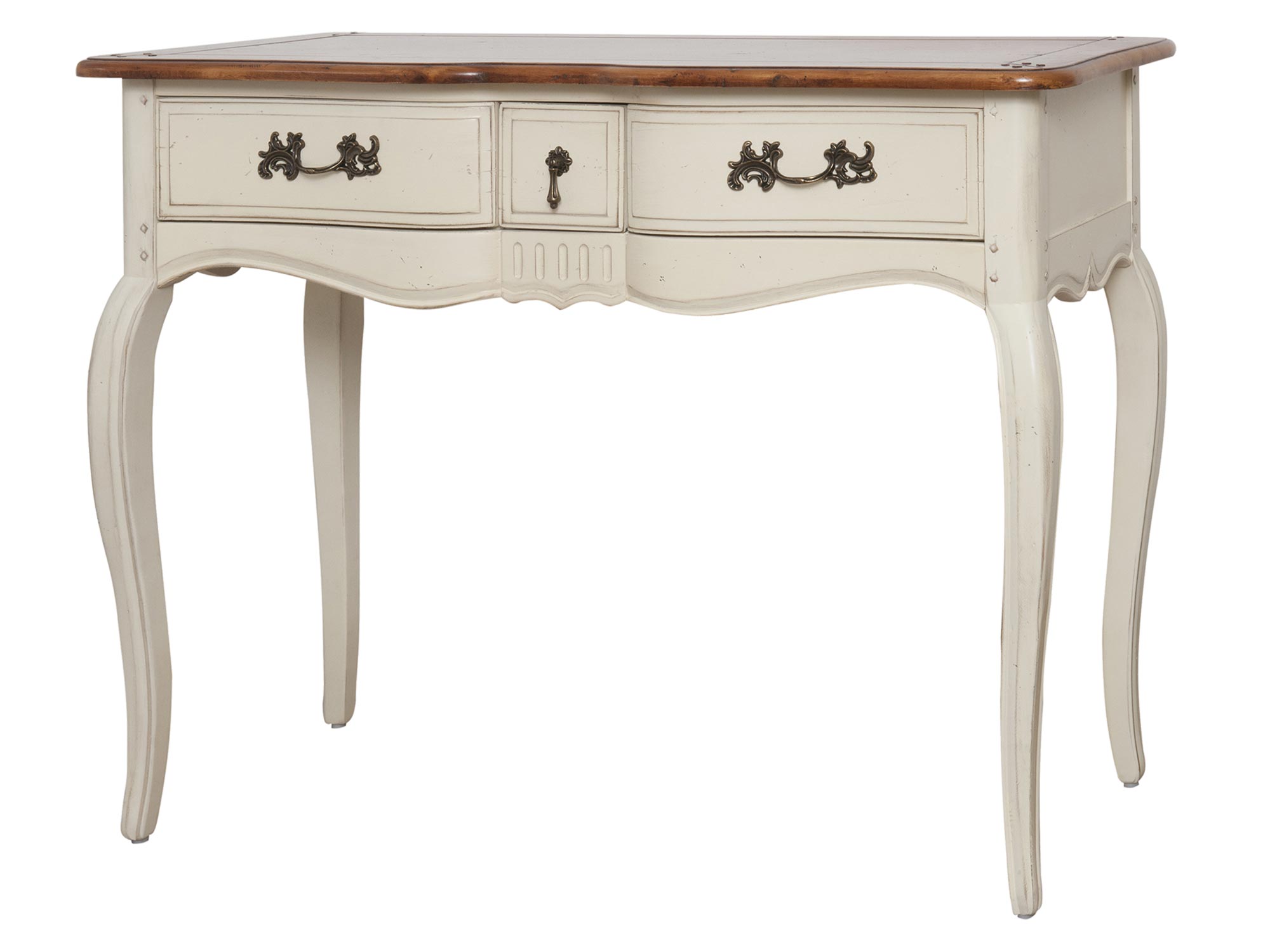 Konsola z trzema szufladami i ozdobnym cokołem Konsola z trzema szufladami i ozdobnym cokołem