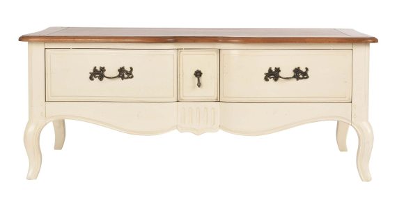 Prowansalski Stolik Kawowy Miodowy Blat Kość Słoniowa – Verona