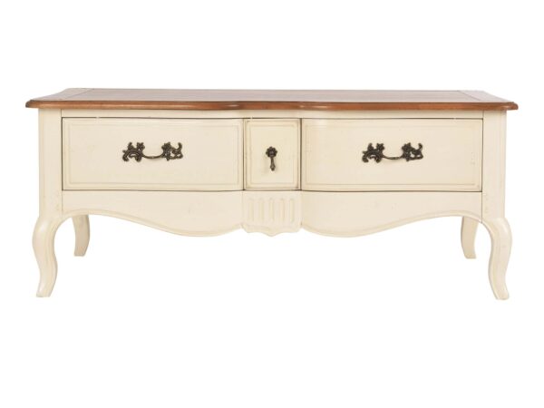 Prowansalski Stolik Kawowy Miodowy Blat Kość Słoniowa – Verona