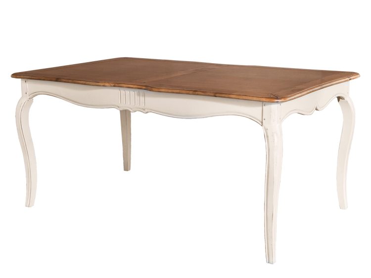 Stół z litego drewna i bieloną podstawą w aranżacji klasycznej