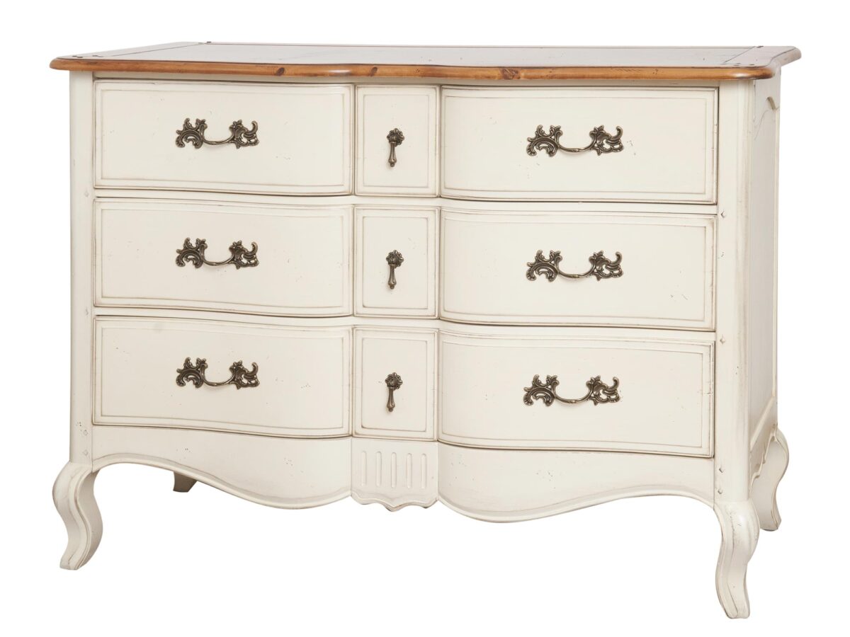 Prowansalska komoda drewniana z miodowym blatem – Verona