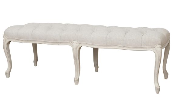 Ławka w stylu prowansalskim z tapicerowanym siedziskiem – Verona
