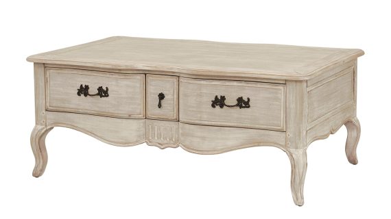 Prowansalski Stolik Kawowy Jasnobeżowe Drewno – Laguna