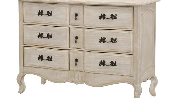 Komoda Jasnobeżowa Gięte Nogi Styl Prowansalski – Laguna