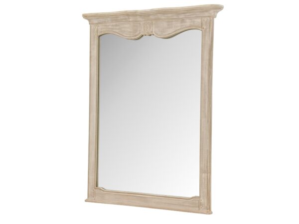 Lustro prostokątne w jasnej, drewnianej ramie