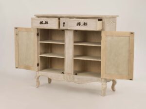 miniaturka Jasnobeżowa Komoda Prowansalska z Frezowaniami – Laguna