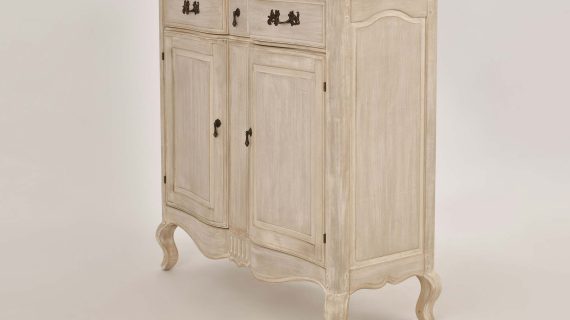 miniaturka Jasnobeżowa Komoda Prowansalska z Frezowaniami – Laguna