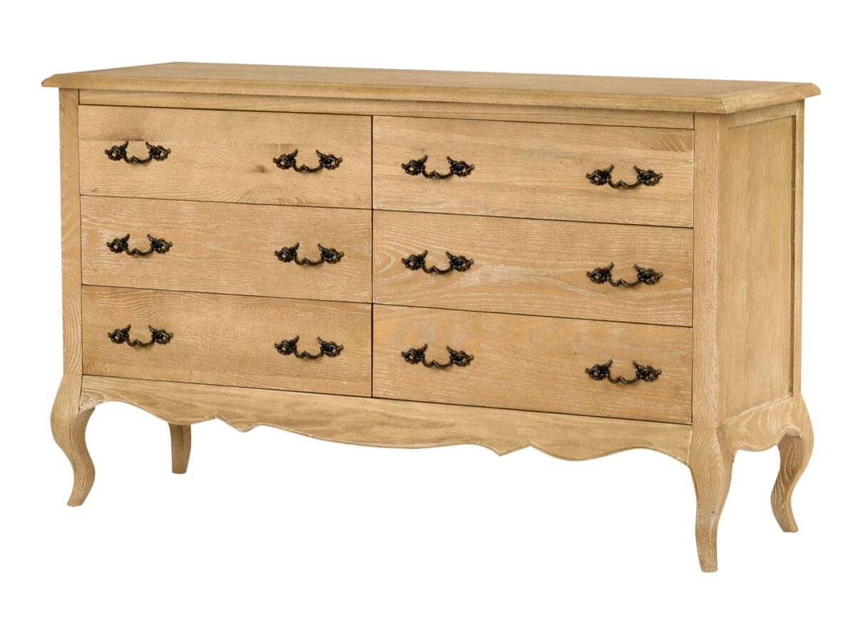 Drewniana Komoda Francuska Gięte Nogi Metalowe Uchwyty – Venezia Oak