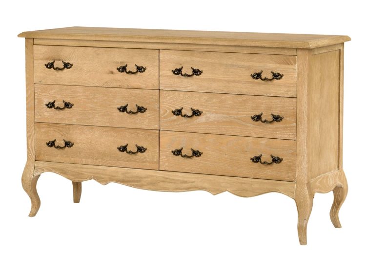 Drewniana Komoda Francuska Gięte Nogi Metalowe Uchwyty – Venezia Oak