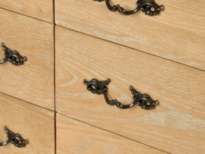 miniaturka Drewniana Komoda Francuska Gięte Nogi Metalowe Uchwyty – Venezia Oak