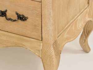 miniaturka Drewniana Komoda Francuska Gięte Nogi Metalowe Uchwyty – Venezia Oak