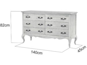 miniaturka Drewniana Komoda Francuska Gięte Nogi Metalowe Uchwyty – Venezia Oak