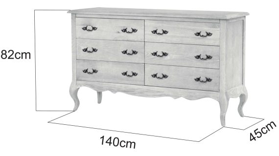 miniaturka Drewniana Komoda Francuska Gięte Nogi Metalowe Uchwyty – Venezia Oak