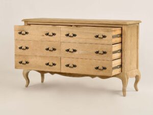 miniaturka Drewniana Komoda Francuska Gięte Nogi Metalowe Uchwyty – Venezia Oak