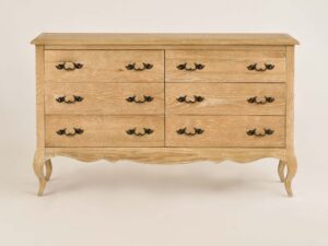 miniaturka Drewniana Komoda Francuska Gięte Nogi Metalowe Uchwyty – Venezia Oak