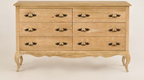 miniaturka Drewniana Komoda Francuska Gięte Nogi Metalowe Uchwyty – Venezia Oak