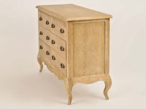 miniaturka Drewniana Komoda Francuska Gięte Nogi Metalowe Uchwyty – Venezia Oak