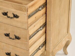 miniaturka Drewniana Komoda Francuska Gięte Nogi Metalowe Uchwyty – Venezia Oak