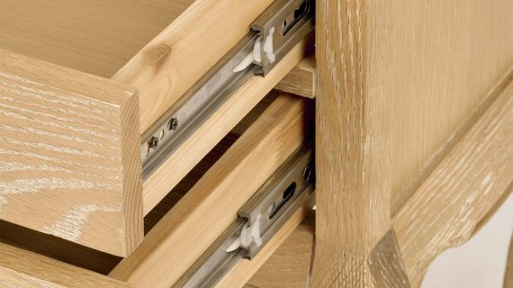 miniaturka Francuska Szafka Nocna Gięte Nogi Metalowe Uchwyty – Venezia Oak