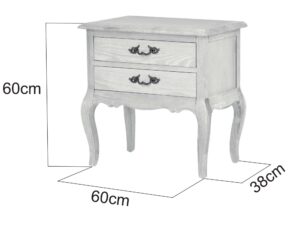 miniaturka Francuska Szafka Nocna Gięte Nogi Metalowe Uchwyty – Venezia Oak