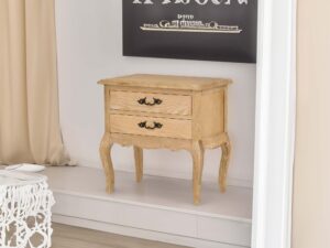 miniaturka Francuska Szafka Nocna Gięte Nogi Metalowe Uchwyty – Venezia Oak