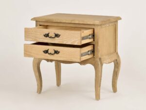 miniaturka Francuska Szafka Nocna Gięte Nogi Metalowe Uchwyty – Venezia Oak