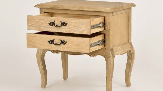 miniaturka Francuska Szafka Nocna Gięte Nogi Metalowe Uchwyty – Venezia Oak