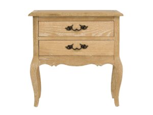 Francuska Szafka Nocna Gięte Nogi Metalowe Uchwyty – Venezia Oak