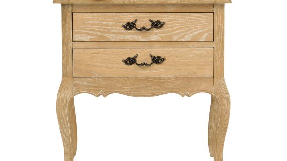 Francuska Szafka Nocna Gięte Nogi Metalowe Uchwyty – Venezia Oak