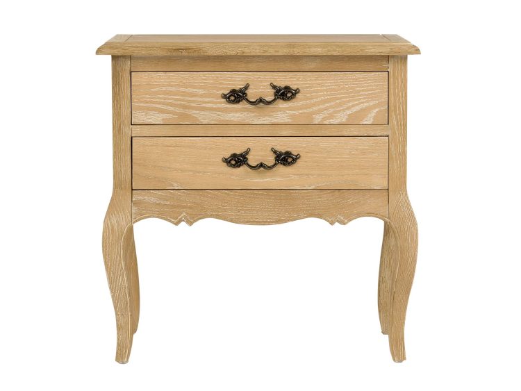 Francuska Szafka Nocna Gięte Nogi Metalowe Uchwyty – Venezia Oak