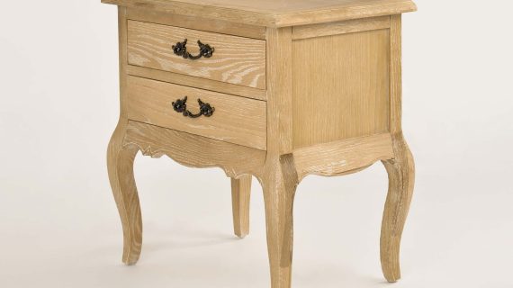 miniaturka Francuska Szafka Nocna Gięte Nogi Metalowe Uchwyty – Venezia Oak