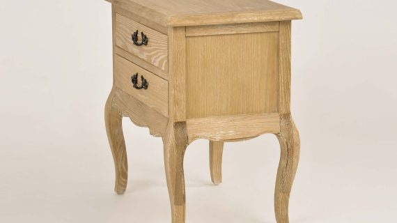 miniaturka Francuska Szafka Nocna Gięte Nogi Metalowe Uchwyty – Venezia Oak